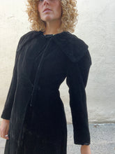 Vintage Black Velvet Long Coat