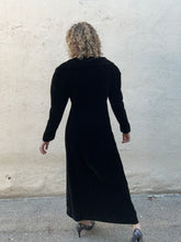 Vintage Black Velvet Long Coat