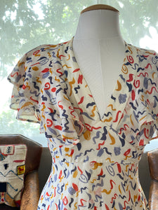 Vintage Ossie Clark for Radley Crepe Silk Party Dress - The Curatorial Dept.