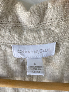 Vintage Charter Club Oatmeal Linen Jacket - The Curatorial Dept.