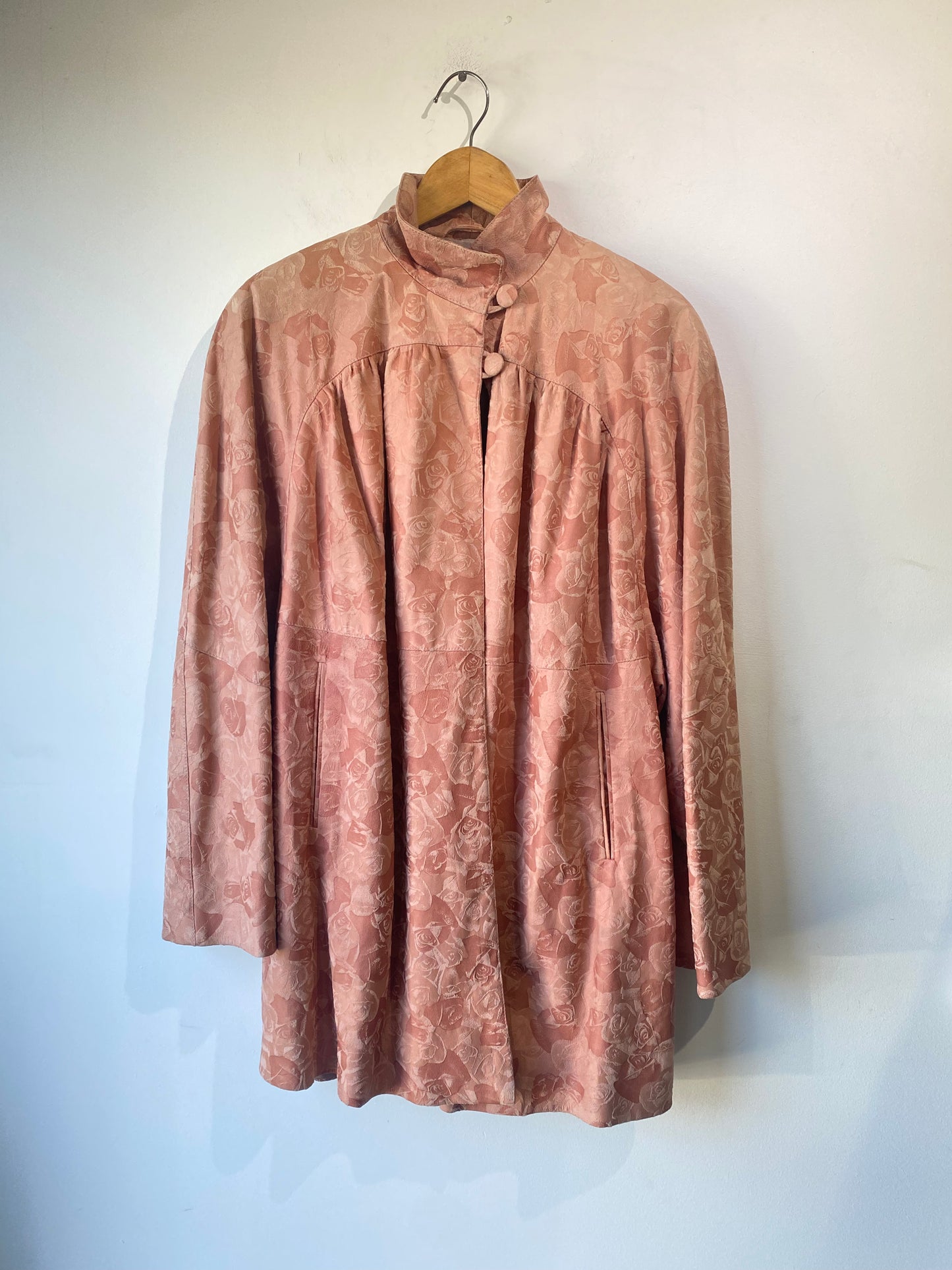 Vintage Bally Pink Embossed Leather 80's Jacket - The Curatorial Dept.