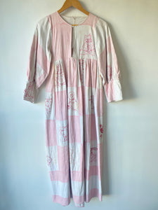 Vintage Antique Quilted and Embroidered Dress