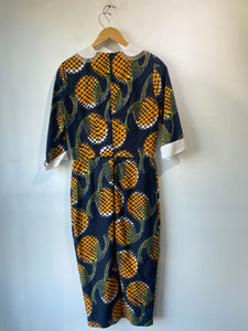 Stella Jean Navy and Orange Gourd Print Dress - The Curatorial Dept.
