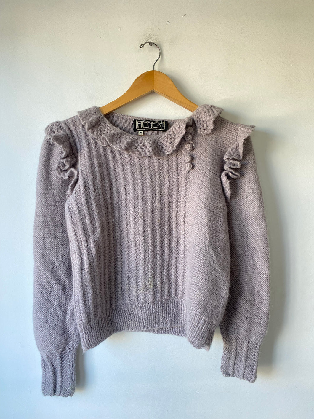 Vintage BERER New York Light Purple Hand Knit Sweater