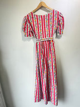 Pink Striped Floral Maxi Dress - The Curatorial Dept.