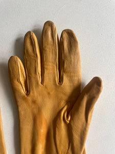 Vintage Yellow Kid Leather Gloves