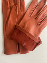 Vintage Burnt Orange Kid Leather Gloves
