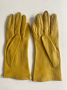 Vintage Ann Taylor Yellow Kid Leather Gloves