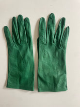 Vintage Green Kid Leather Gloves