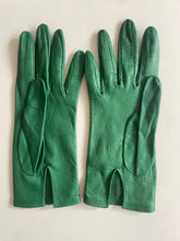 Vintage Green Kid Leather Gloves