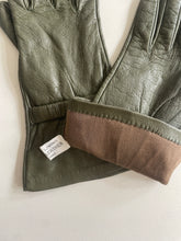 Vintage Green Kid Leather Gloves
