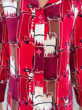Vintage I. Magnin Velvet Dress With Bold Geometric Pattern - The Curatorial Dept.