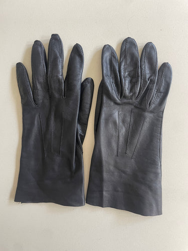 Vintage Black Kid Leather Gloves