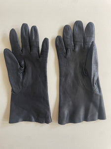 Vintage Black Kid Leather Gloves