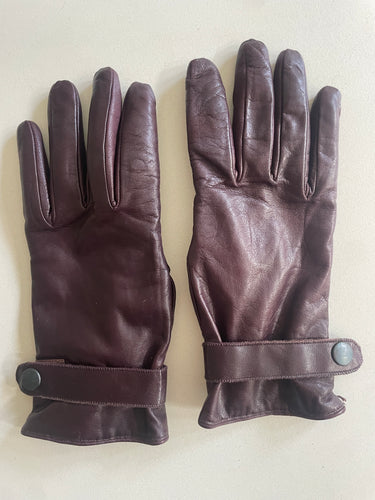 Vintage Dark Brown Kid Leather Gloves