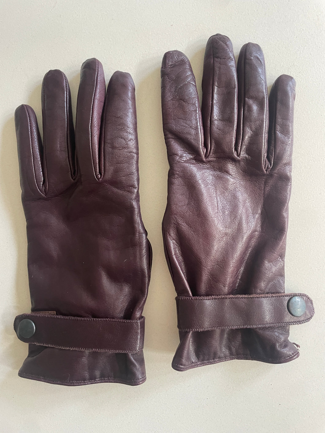 Vintage Dark Brown Kid Leather Gloves