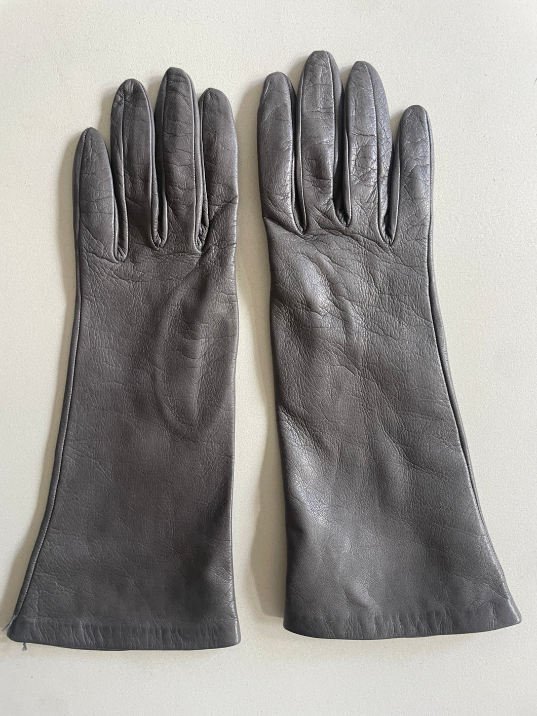 Vintage Gray Kid Leather Gloves