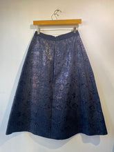 Rebecca Taylor Shimmery Navy Blue Pleated Skirt