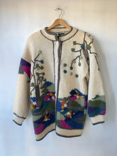 Vintage Dobrila Hand Knit Floral Sweater Coat