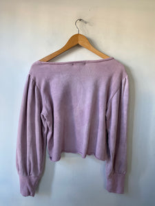Love Shack Fancy Cropped Lavender Sweatshirt