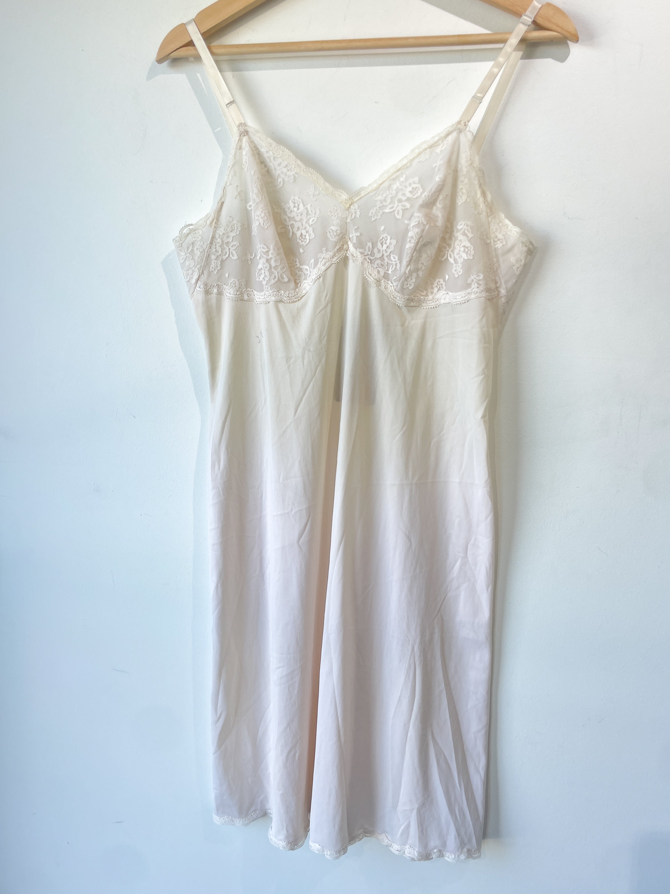 ◆Loulouseoul◆ Antique See Through Dress Cream 90's Cream Sheer Slip Dress – Shopexile