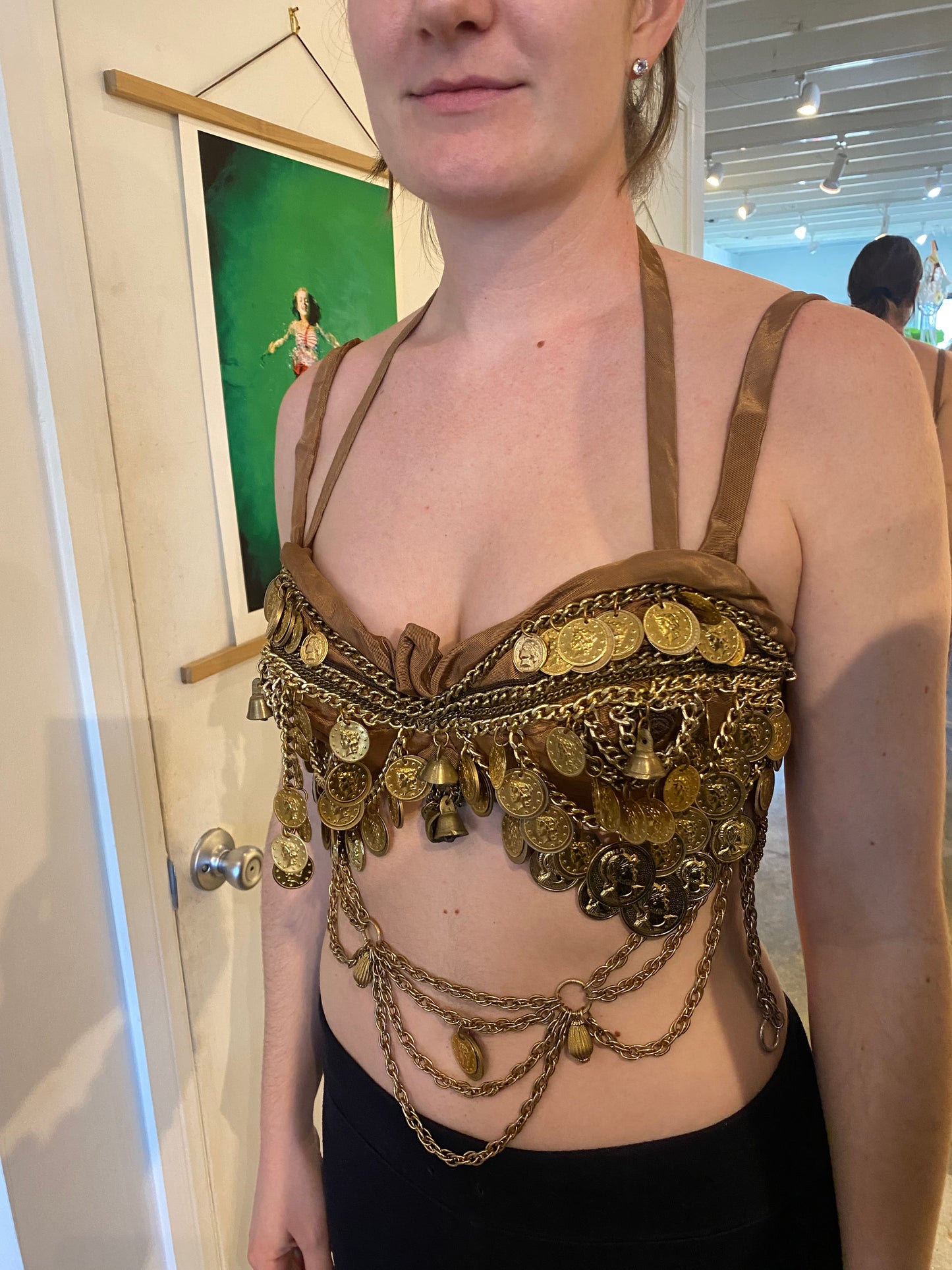 Vintage Bustier With Gold Coins and Chains - The Curatorial Dept.
