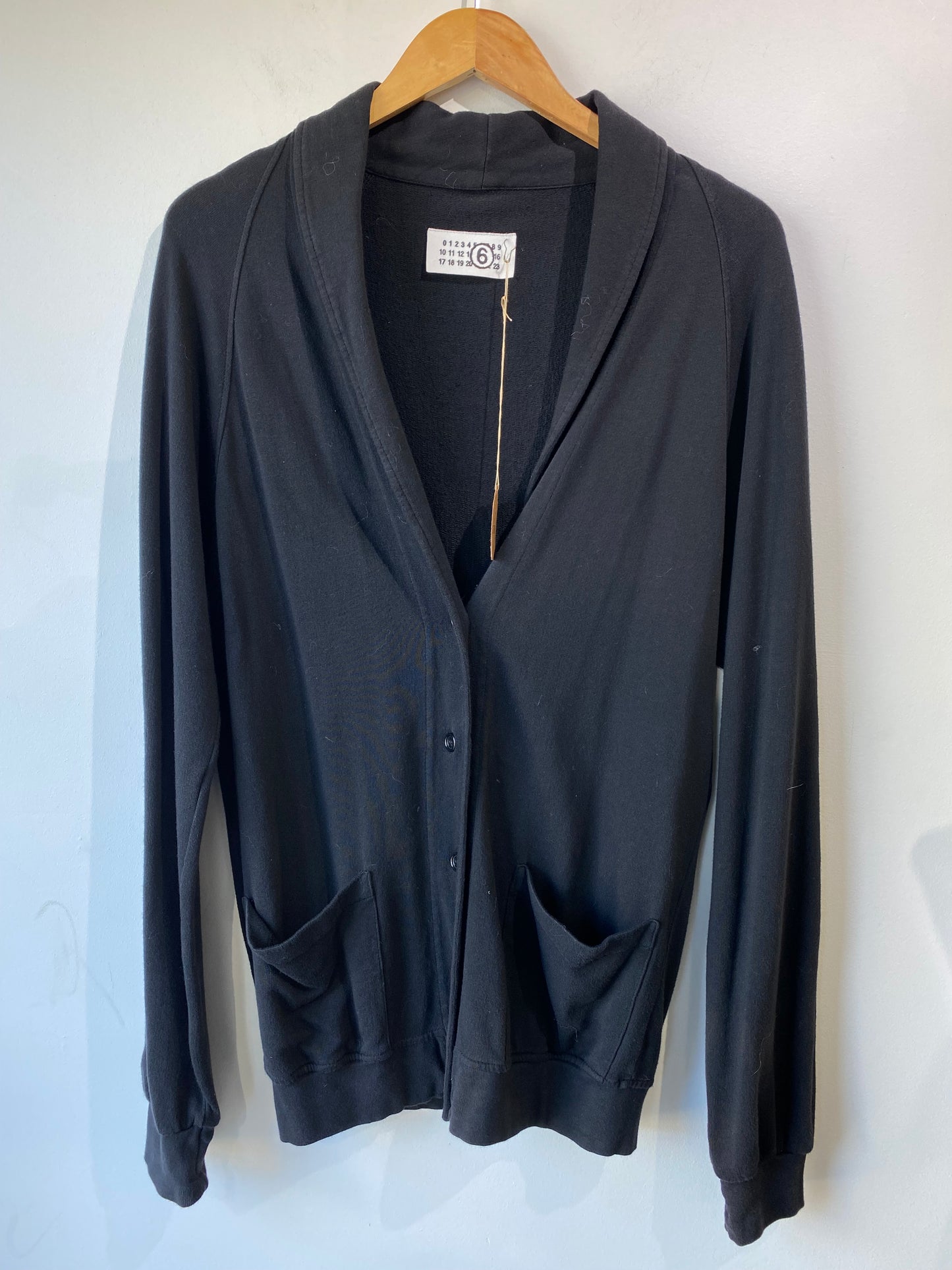Martin Margiela MM6 Black Cardigan Sweatshirt - The Curatorial Dept.