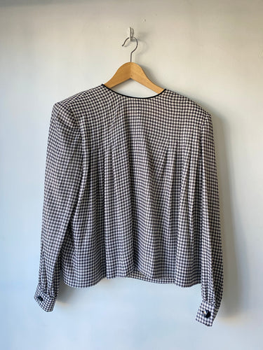 Vintage Galanos Black Gingham Top