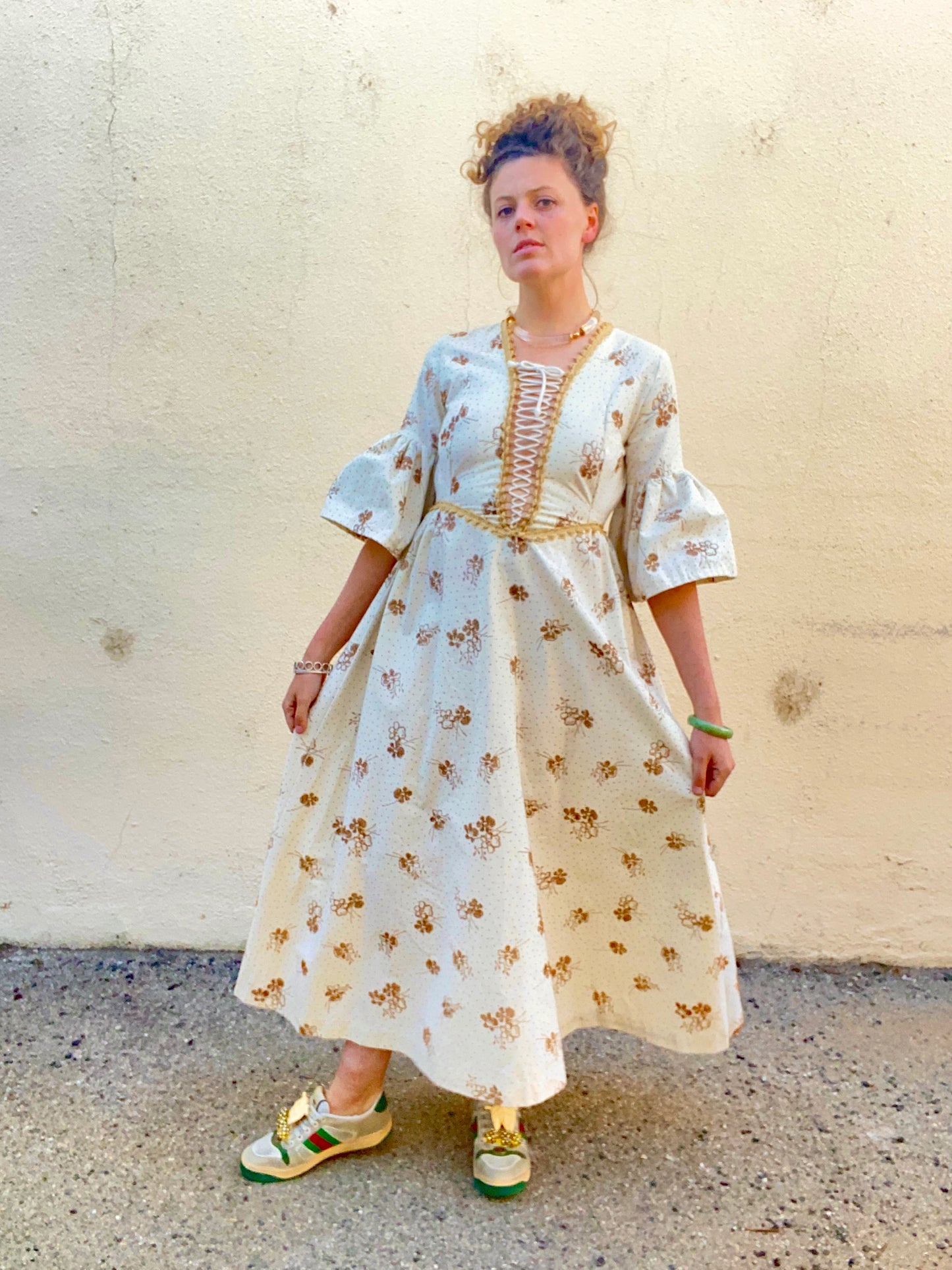 Vintage Gunne Sax Black Label Floral Dress - The Curatorial Dept.