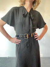 Vintage Yves Saint Laurent Black Silk Apostrophe Dress