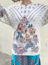 Vintage Mariea Kim Angora Sweater with Beaded Appliqué - The Curatorial Dept.