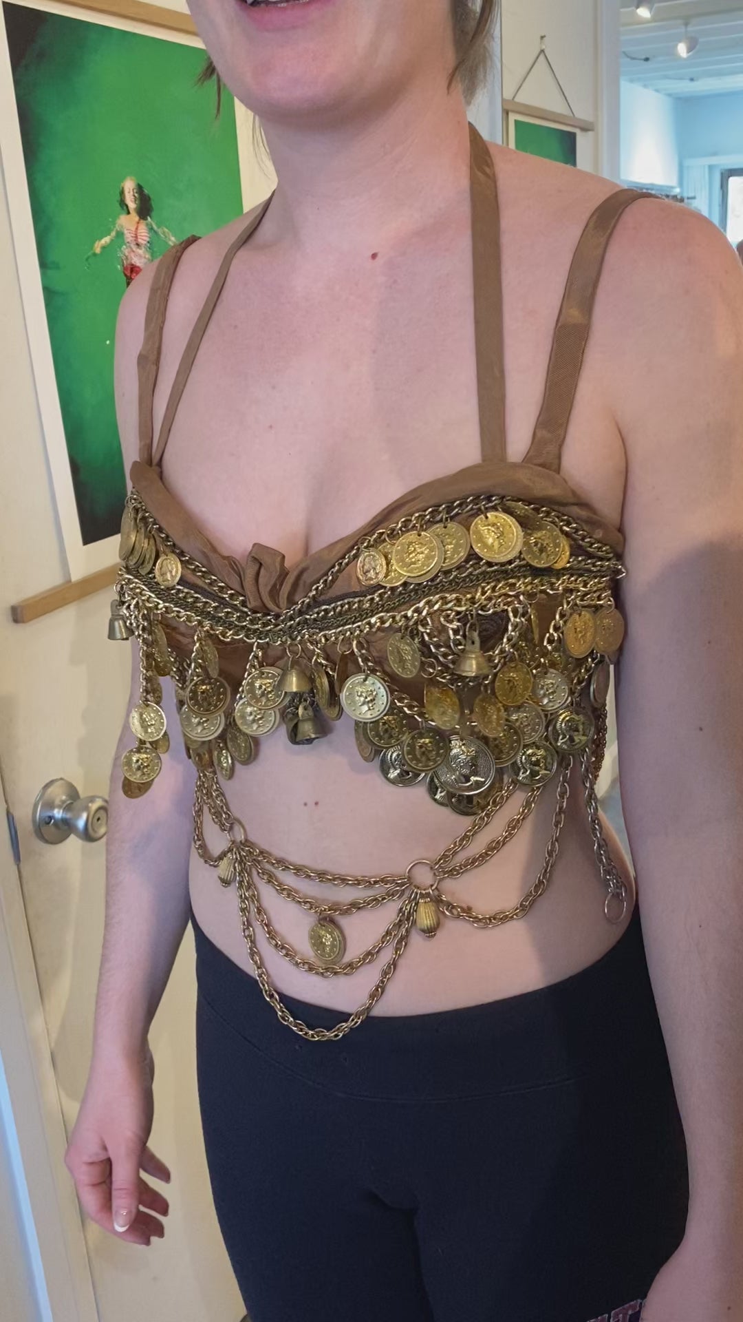 Vintage Bustier With Gold Coins and Chains