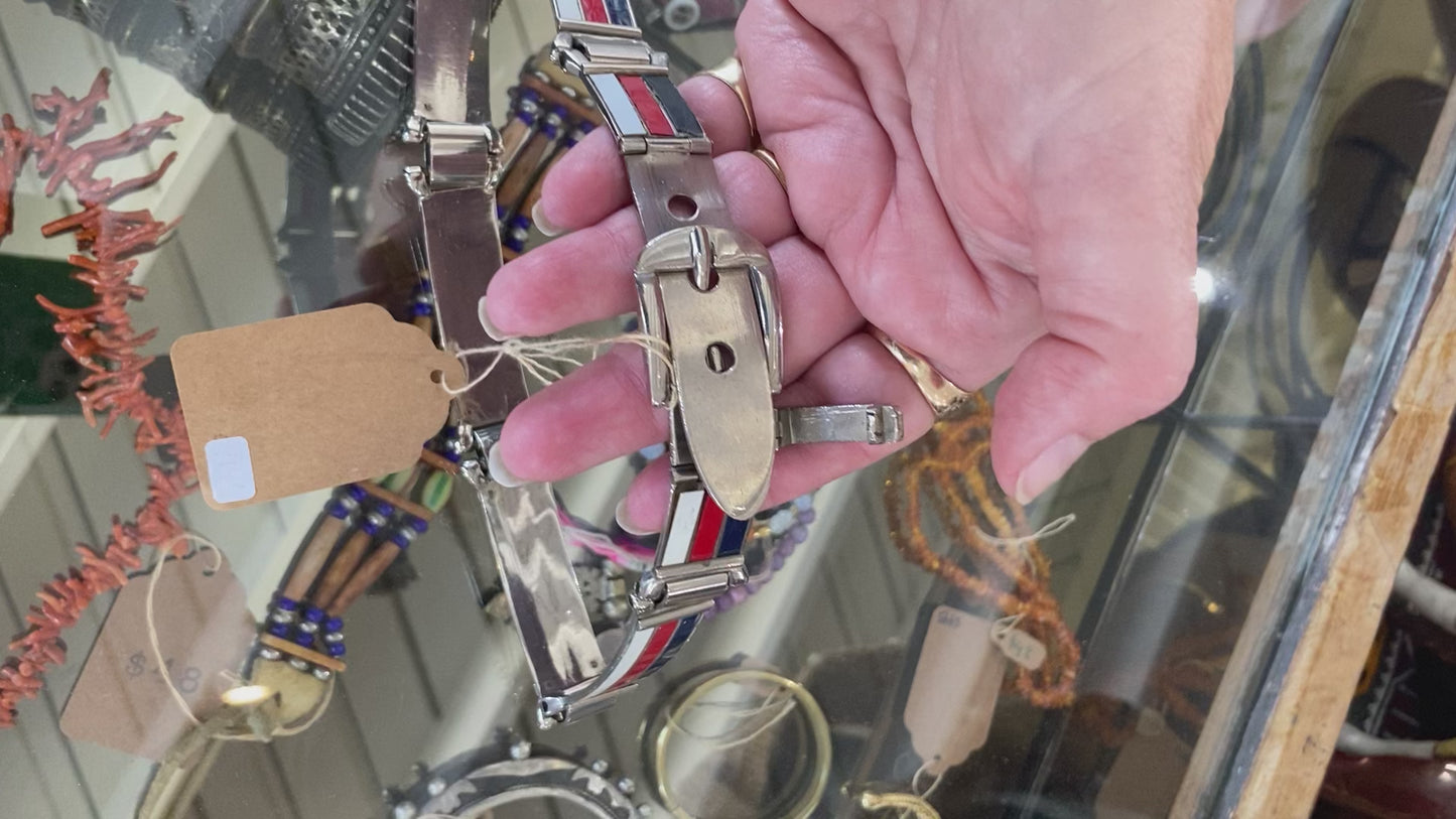 Vintage Gucci Enamel Metal Belt