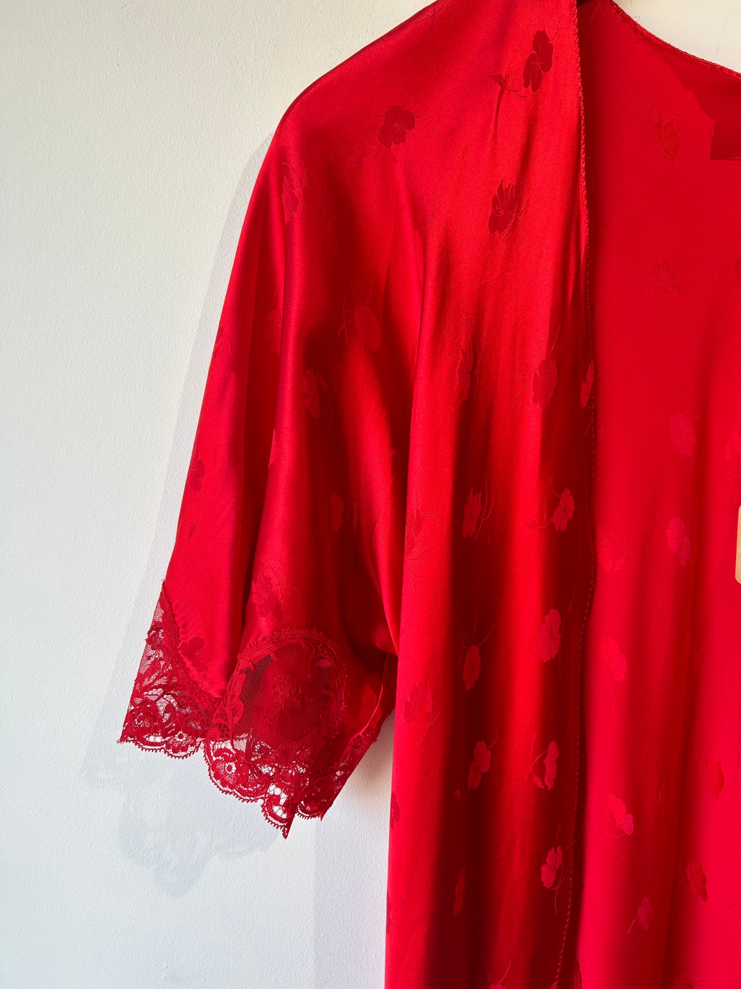Vintage Guy LaRoche Red Silk Half-Robe - The Curatorial Dept.