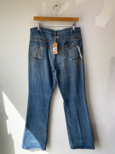 Vintage Flare Jeans With Navy Stitching - The Curatorial Dept.