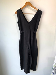 Elizabeth Suzann Black Linen Jumpsuit - The Curatorial Dept.