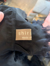 Shirleah Black Silk Shawl with Ruffled Edge - The Curatorial Dept.