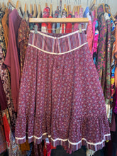 Vintage Gunne Sax Maroon Prairie Skirt - The Curatorial Dept.