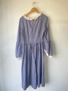 Vintage Blue Gingham Prairie Dress - The Curatorial Dept.