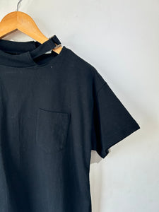 Sacai Black Cotton Tee with Neck Buckle and Side Zippers
