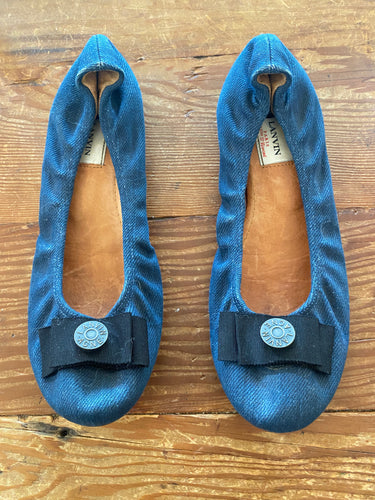 Lanvin Acne Denim Flats - The Curatorial Dept.