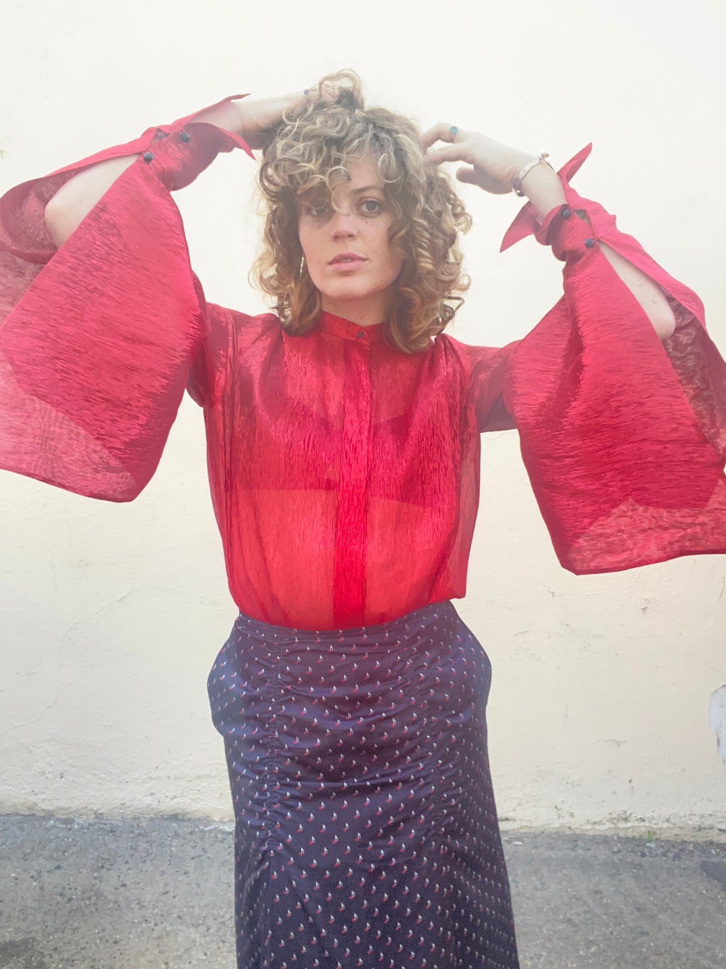 Petar Petrov Red Metallic Shirt - The Curatorial Dept.