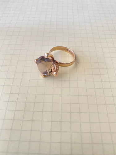 Modernist 14K Gold Smoky Topaz Cocktail Ring - The Curatorial Dept.