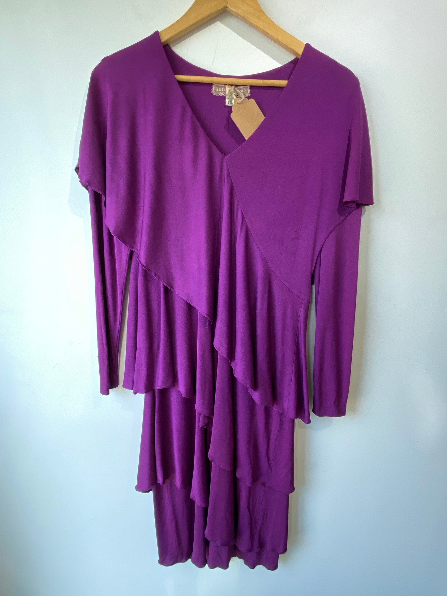 Vintage Holly Harp Purple Tiered Dress - The Curatorial Dept.