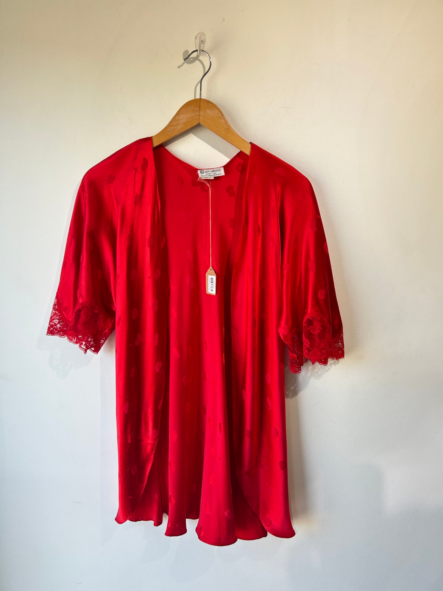 Vintage Guy LaRoche Red Silk Half-Robe - The Curatorial Dept.