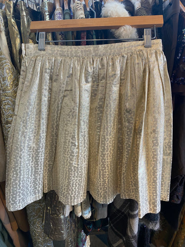 Band of Outsiders Gold Lamé Mini Skirt - The Curatorial Dept.