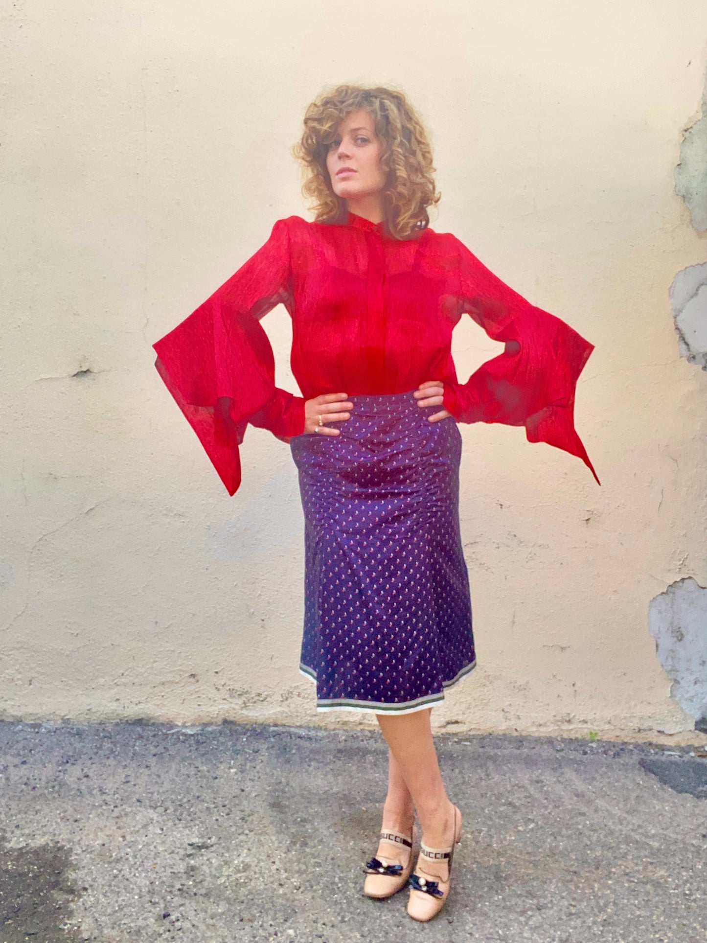 Petar Petrov Red Metallic Shirt - The Curatorial Dept.