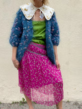 Vintage Blue Mohair Cardigan Sweater - The Curatorial Dept.