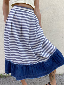 Comme De Garcons Striped Cotton Skirt - The Curatorial Dept.