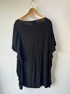 No. 6 Store Black Cotton Dress With Ruffled Sides